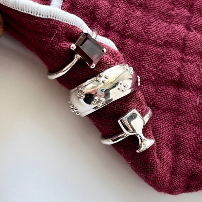[ eyelet ] ring silver