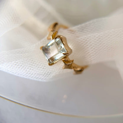 [ green amethyst ] rectangle sparkle gold