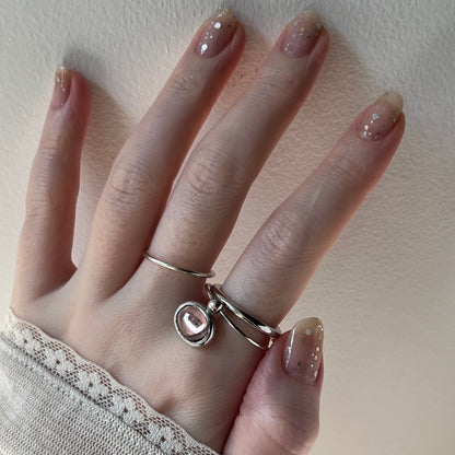 [ peony ] cabochon motif ring silver
