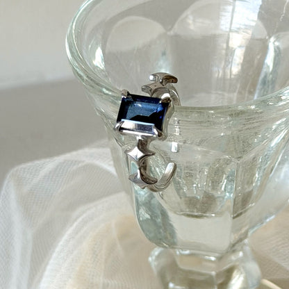 [ blue mystic topaz ] rectangle sparkle silver