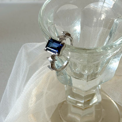 [ blue mystic topaz ] rectangle sparkle silver