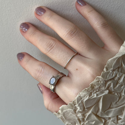 [ gray onyx ] um silver ring [ free size ]