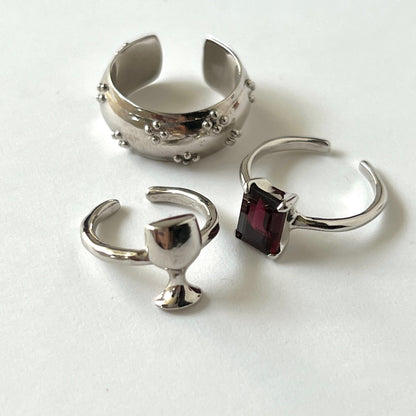 [ wine ] ring silver