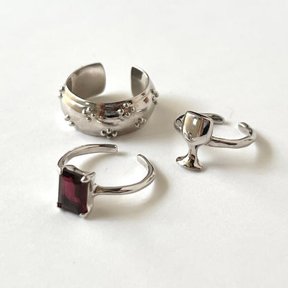 [ eyelet ] ring silver