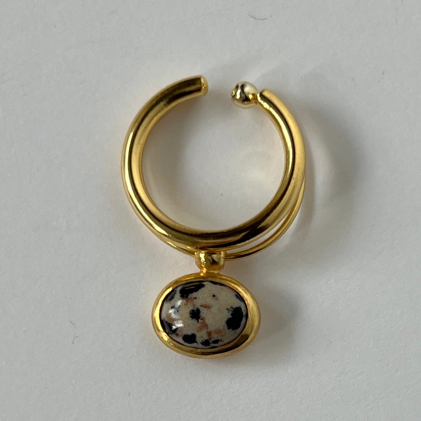 [ dalmatian Jasper_c ] cabochon motif ring gold