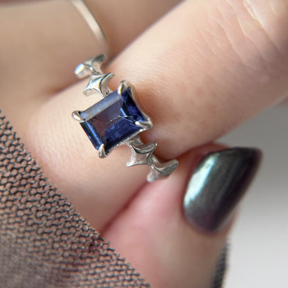 [ blue mystic topaz ] rectangle sparkle silver