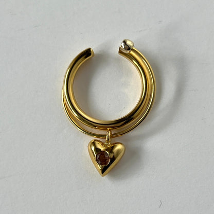 [ andalusite ] heart motif ring gold