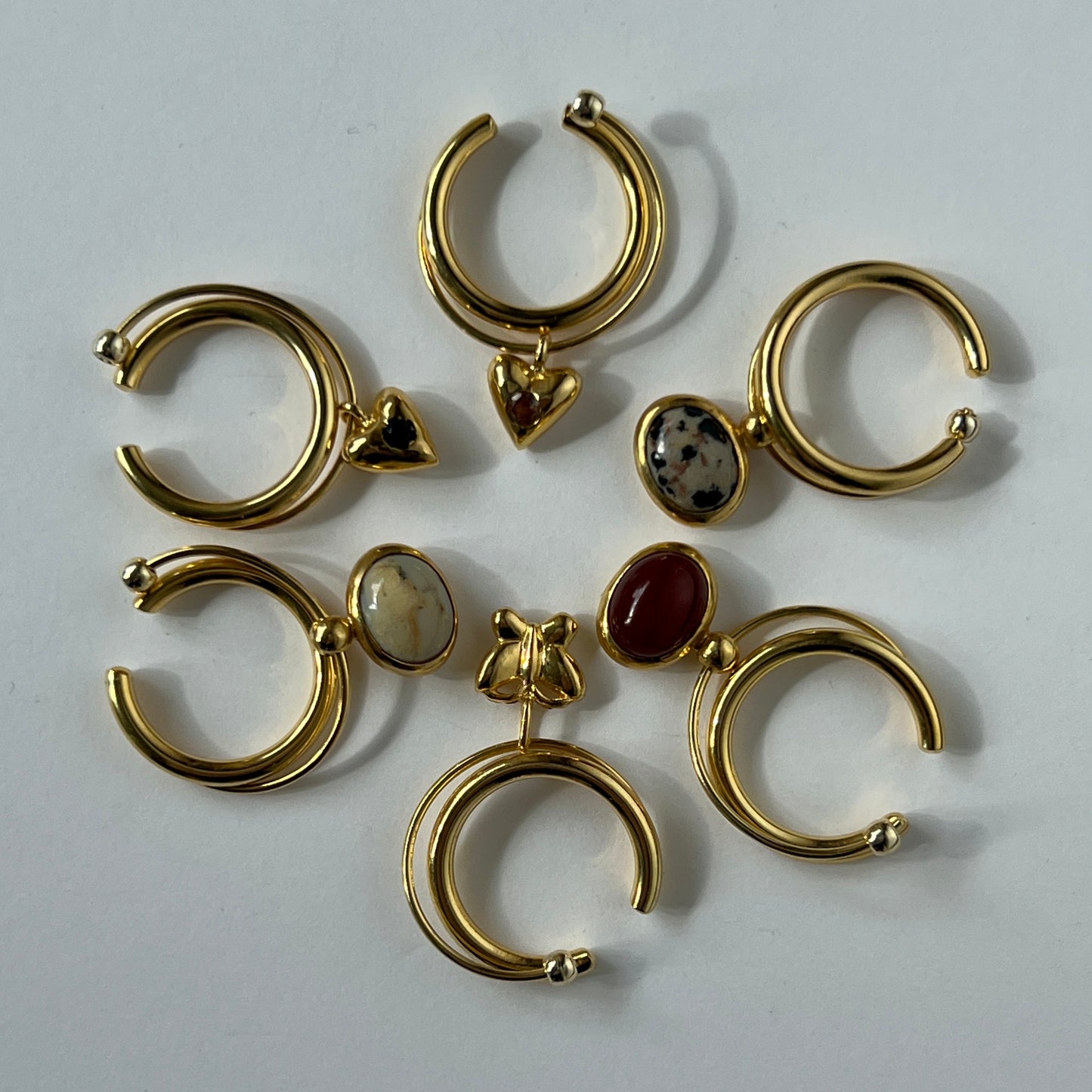 [ dalmatian Jasper_c ] cabochon motif ring gold