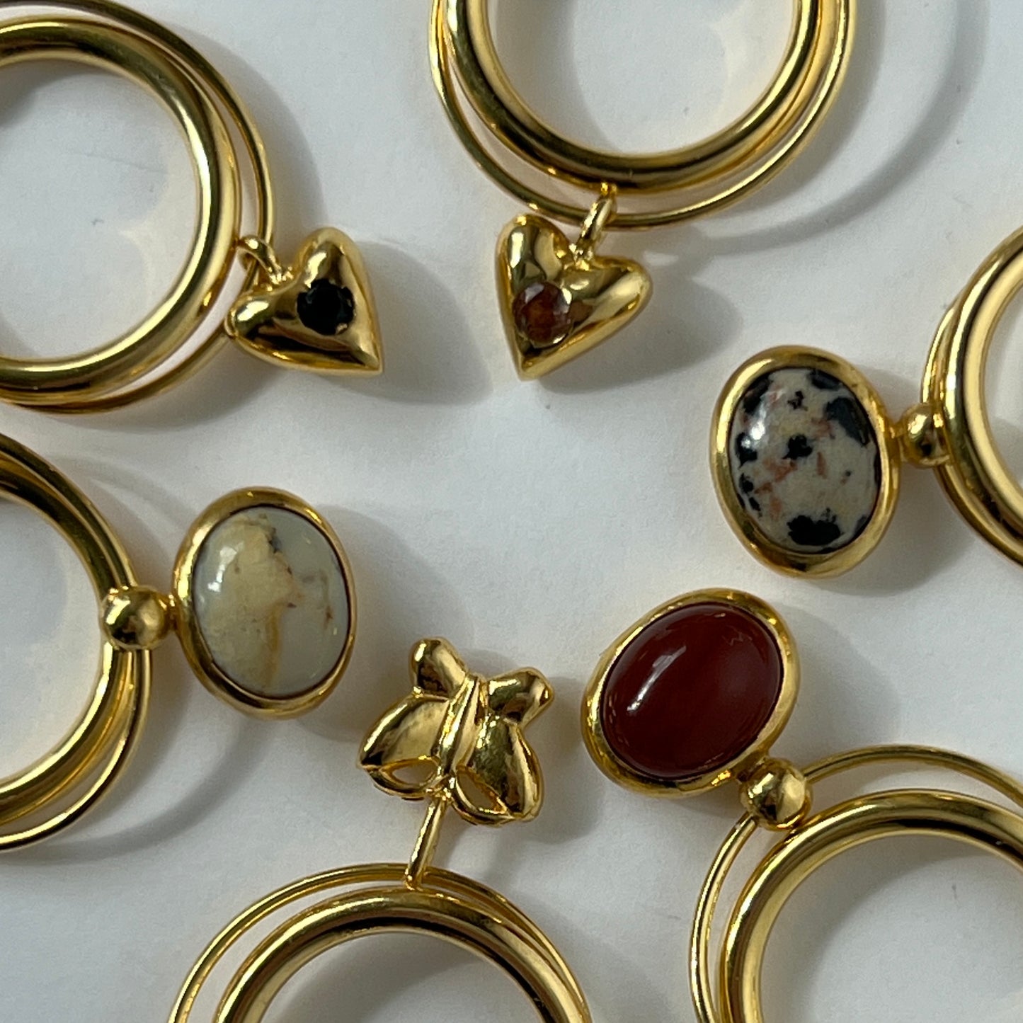 [ dalmatian Jasper_b ] cabochon motif ring gold