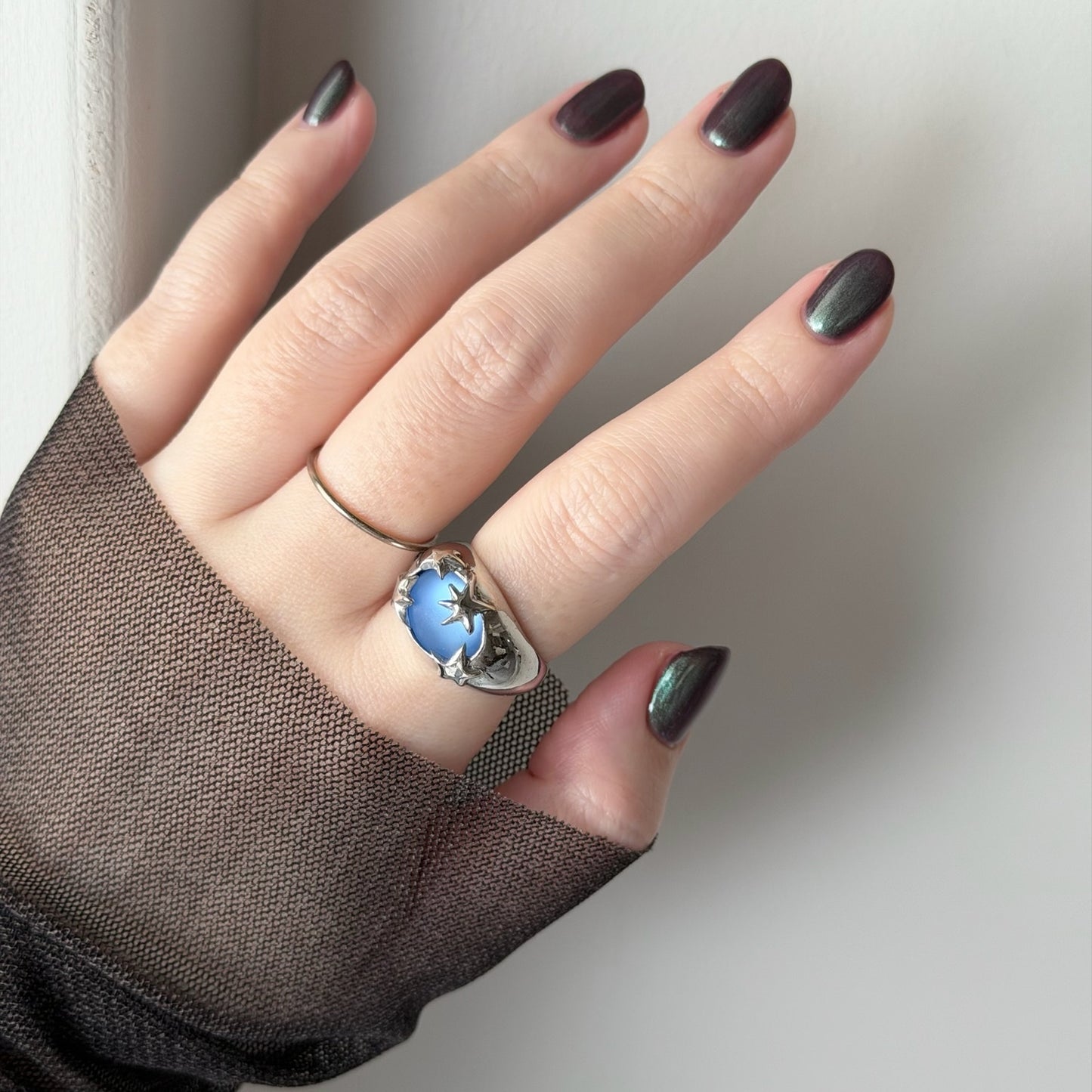 [ sapphire frost ] twinkle ring silver