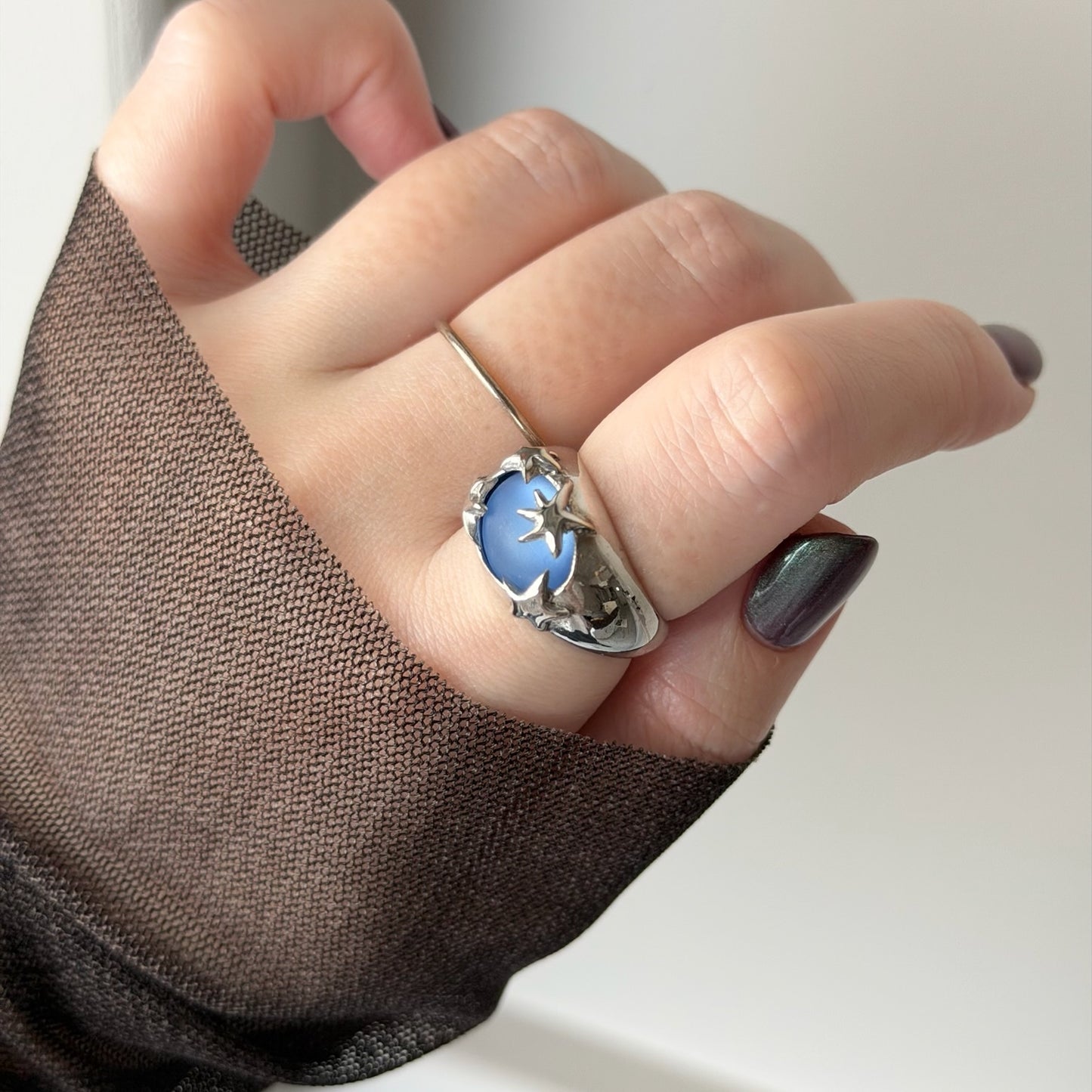 [ sapphire frost ] twinkle ring silver