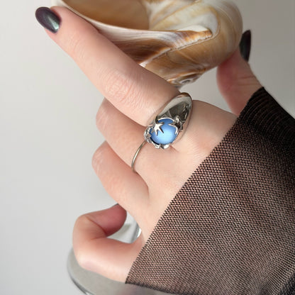 [ sapphire frost ] twinkle ring silver