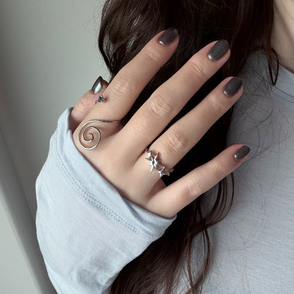 [ iolite ] swirl ring silver