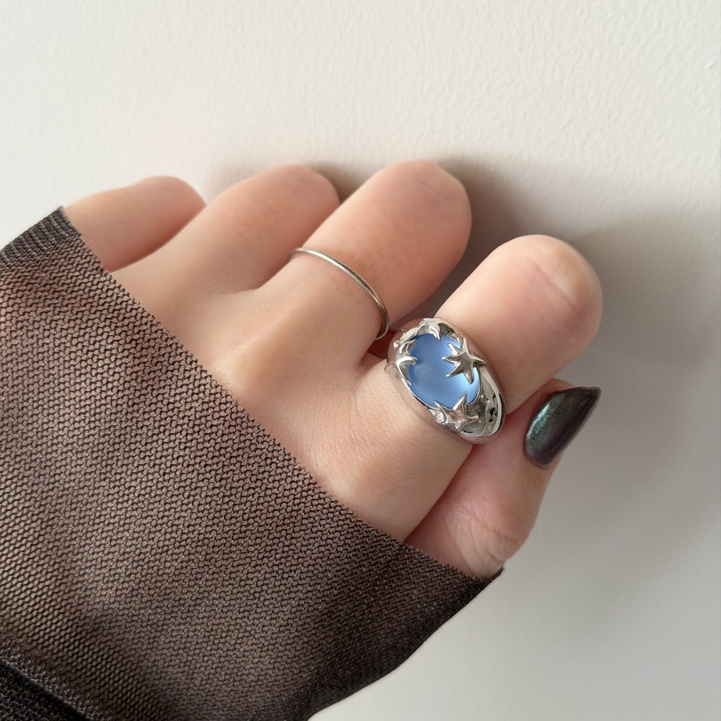 [ sapphire frost ] twinkle ring silver