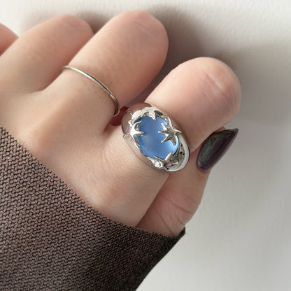 [ sapphire frost ] twinkle ring silver