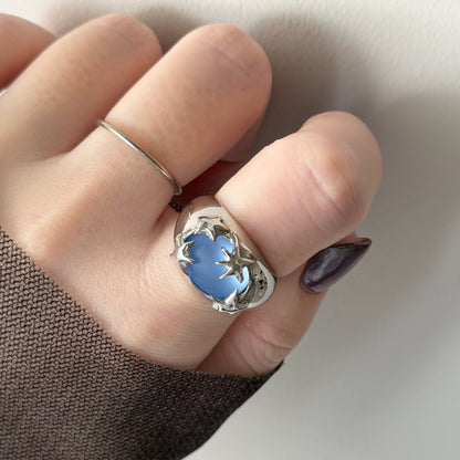 [ sapphire frost ] twinkle ring silver