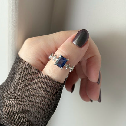 [ blue mystic topaz ] rectangle sparkle silver