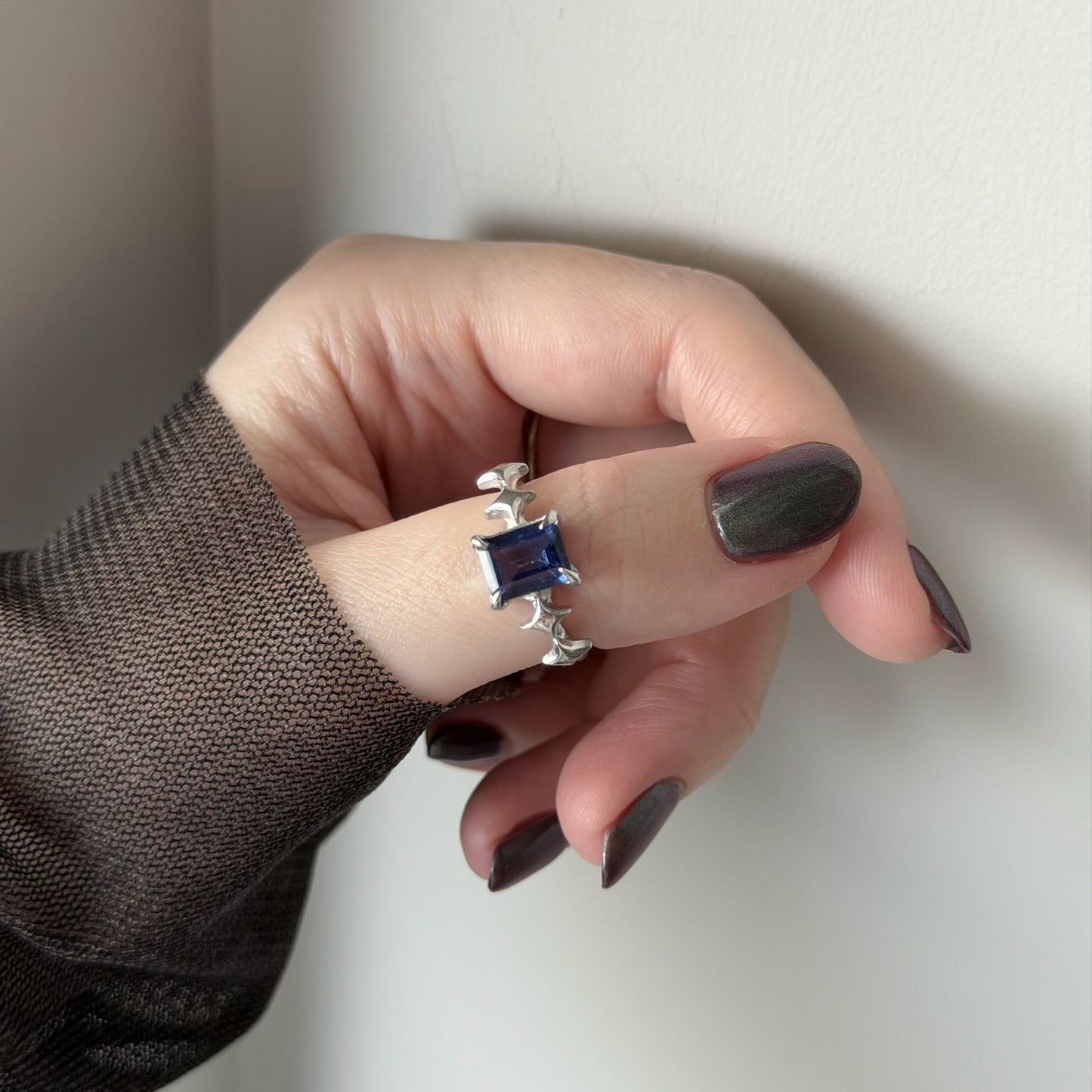 [ blue mystic topaz ] rectangle sparkle silver