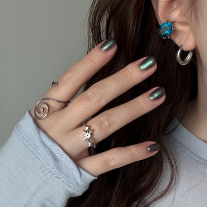 [ iolite ] swirl ring silver