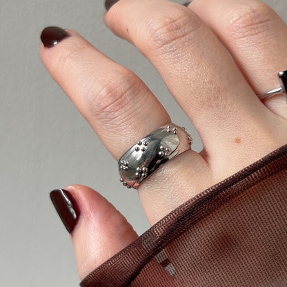 [ eyelet ] ring silver