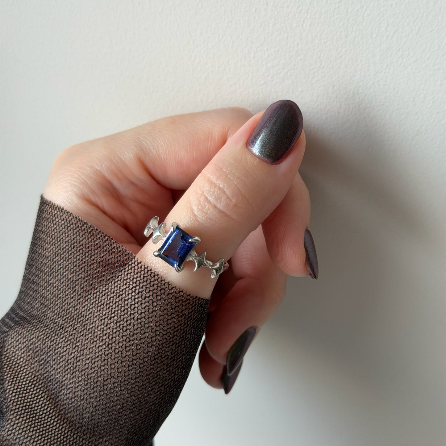 [ blue mystic topaz ] rectangle sparkle silver