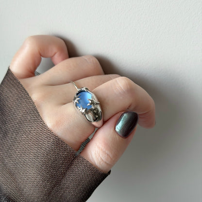 [ sapphire frost ] twinkle ring silver