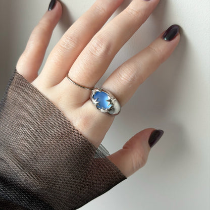 [ sapphire frost ] twinkle ring silver