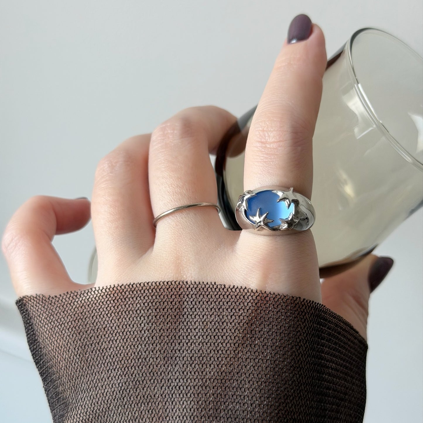 [ sapphire frost ] twinkle ring silver