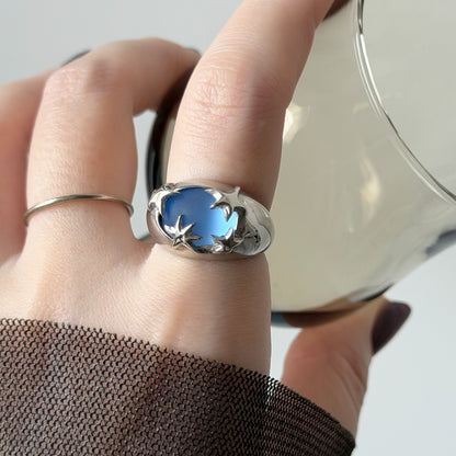 [ sapphire frost ] twinkle ring silver