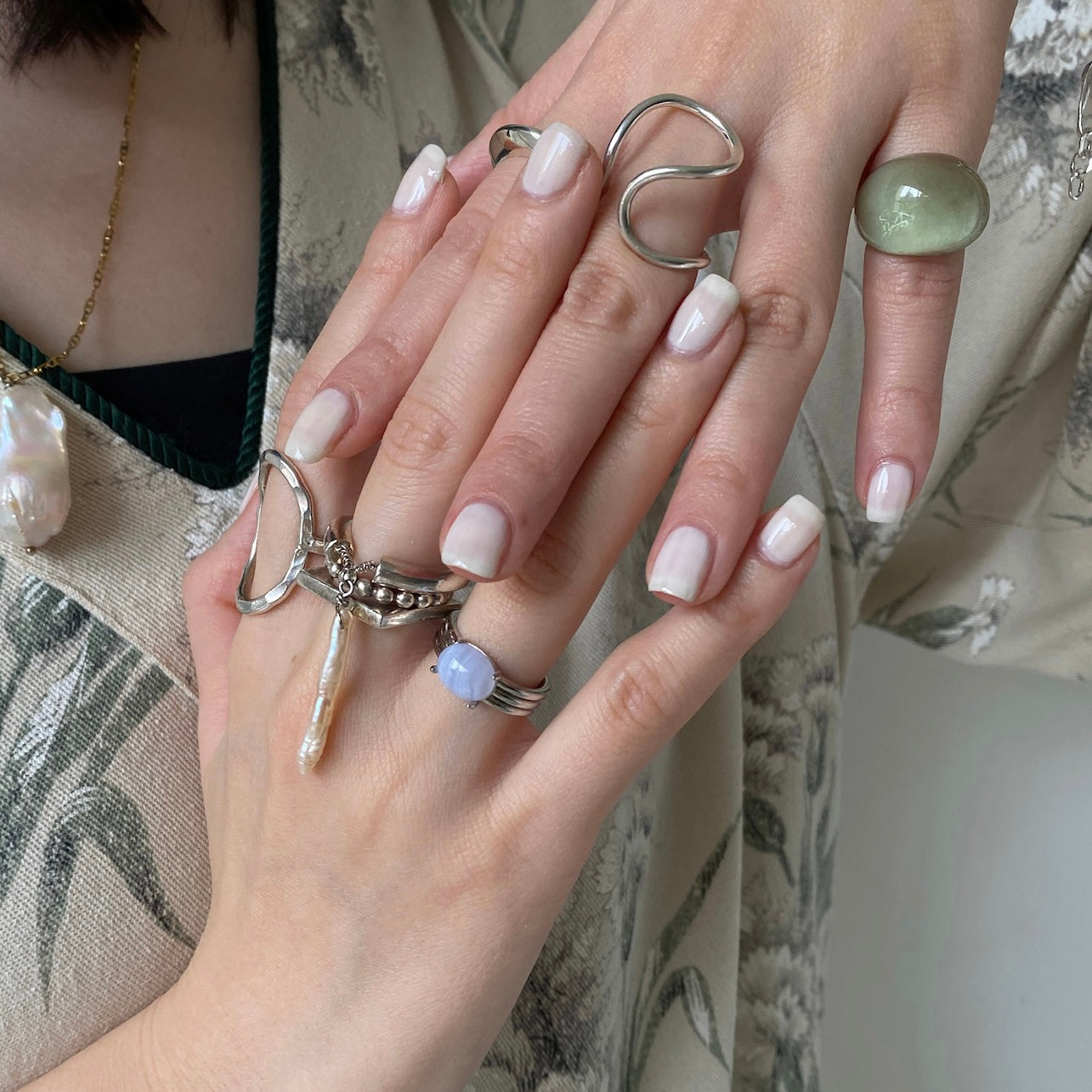 [ blue lace agate ] trois silver