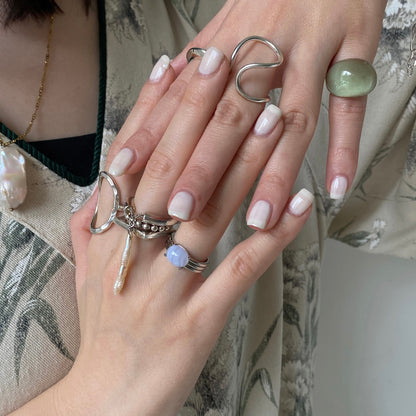 [ blue lace agate ] trois silver