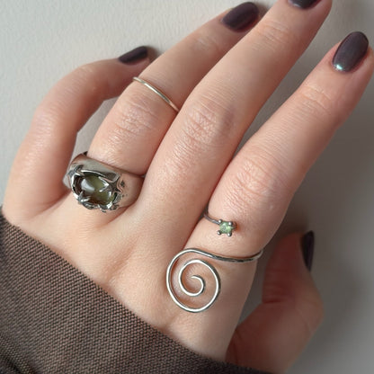 [ light green ] twinkle ring silver