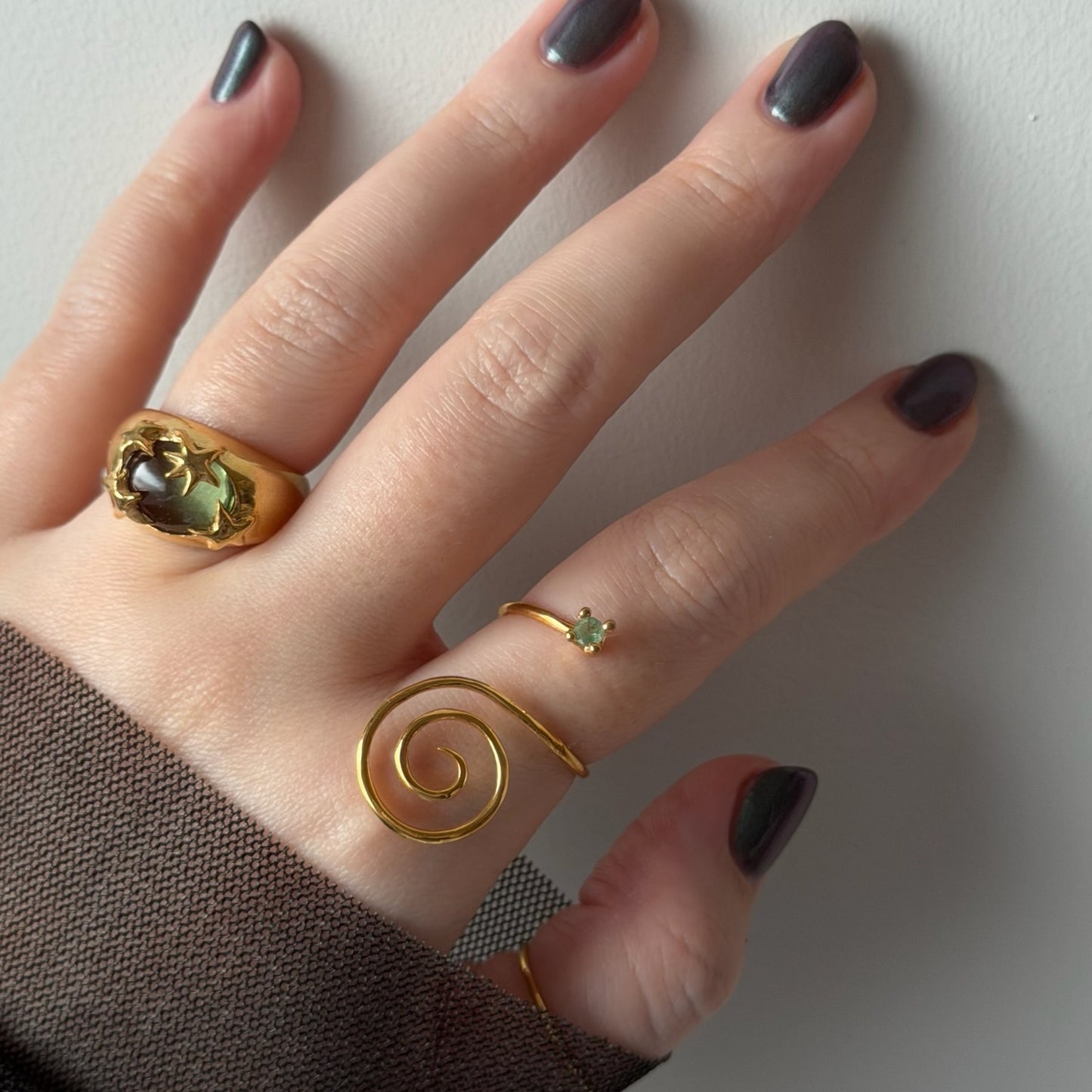 [ light green ] twinkle ring gold