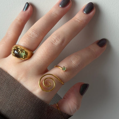[ light green ] twinkle ring gold