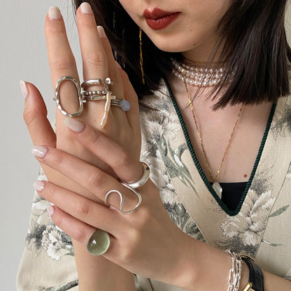 [ blue lace agate ] trois silver