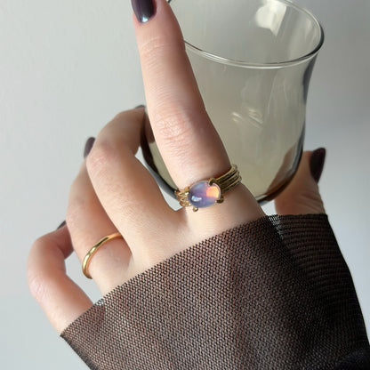 [ vintage purple glass ] trois gold
