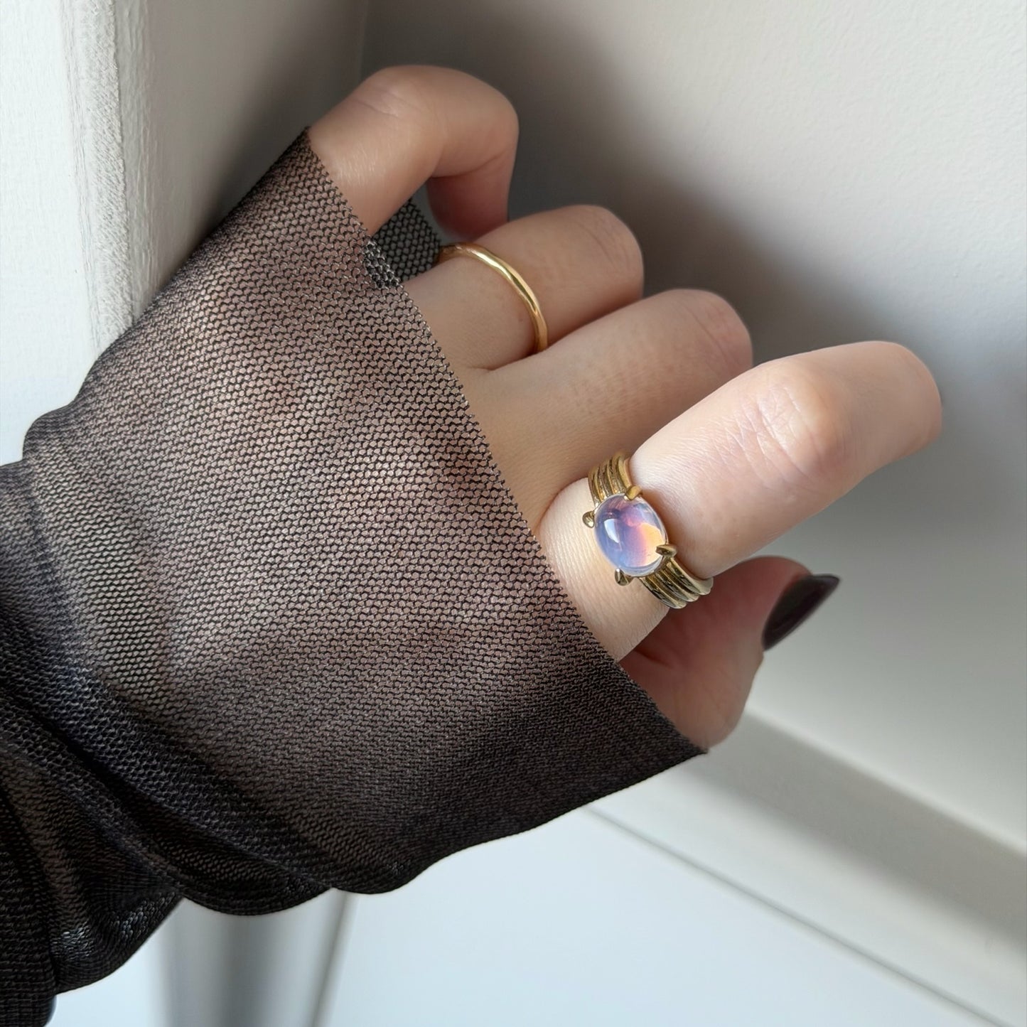 [ vintage purple glass ] trois gold