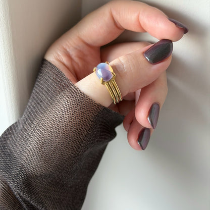 [ vintage purple glass ] trois gold