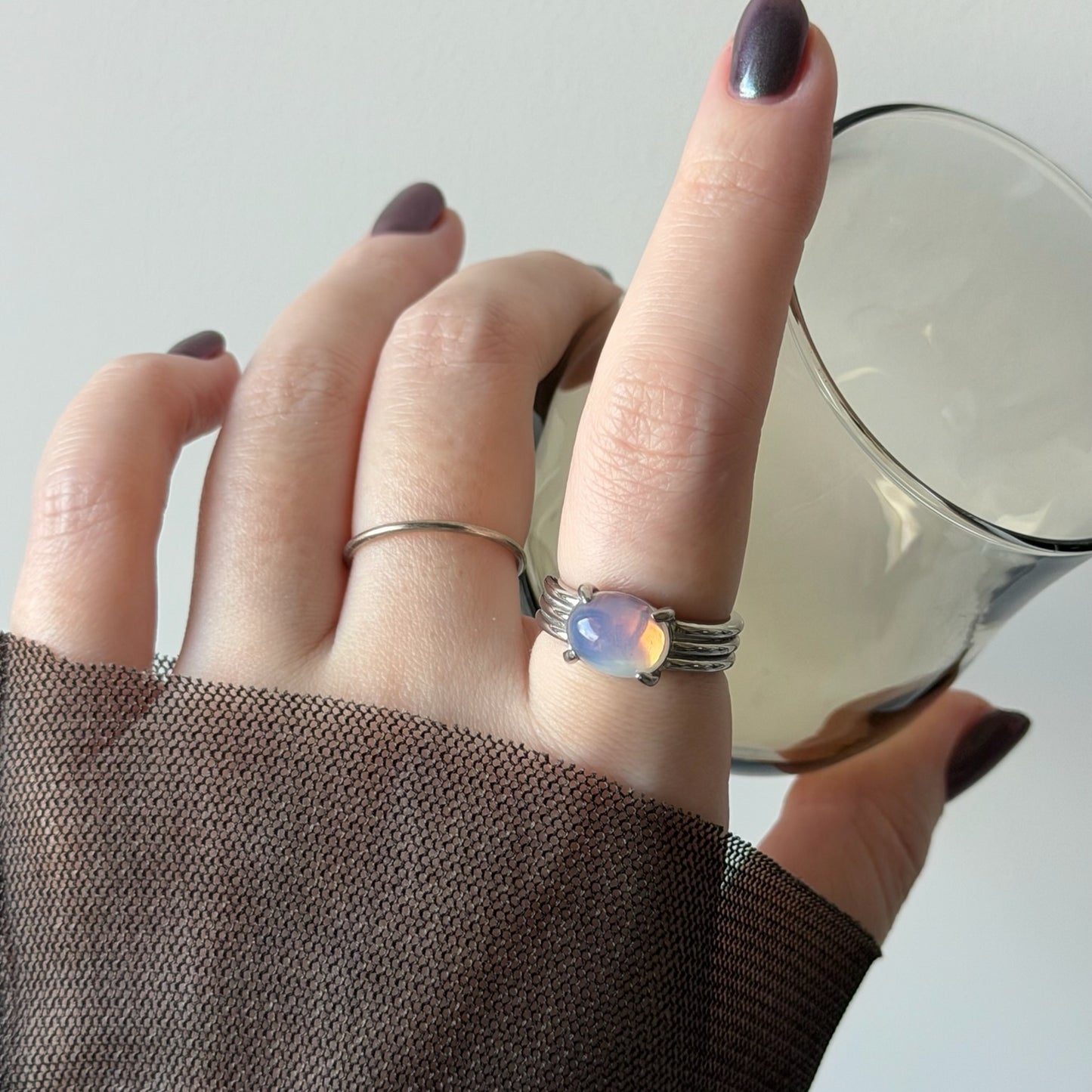 [ vintage purple glass ] trois silver