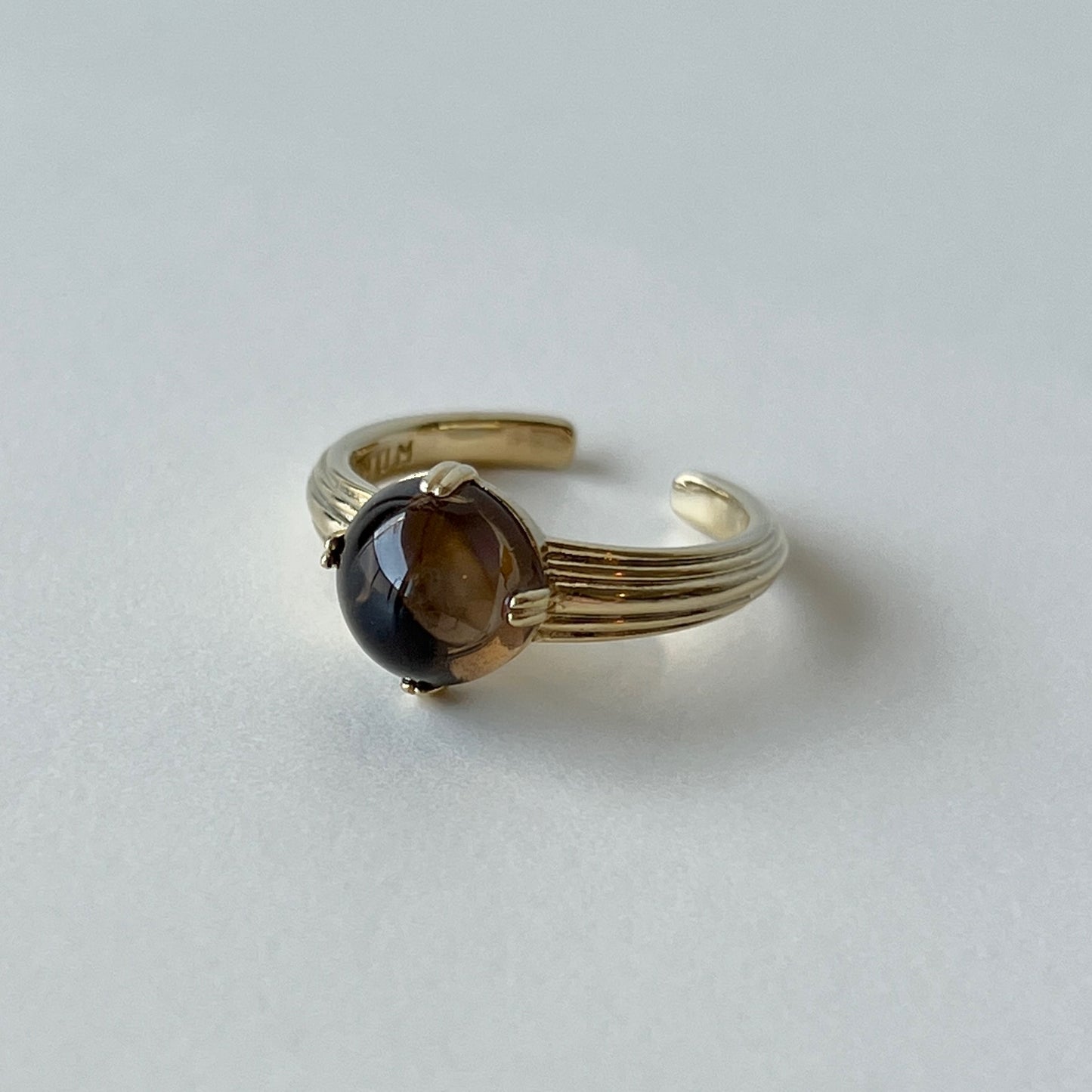 [ smoky quartz ] croissant silver