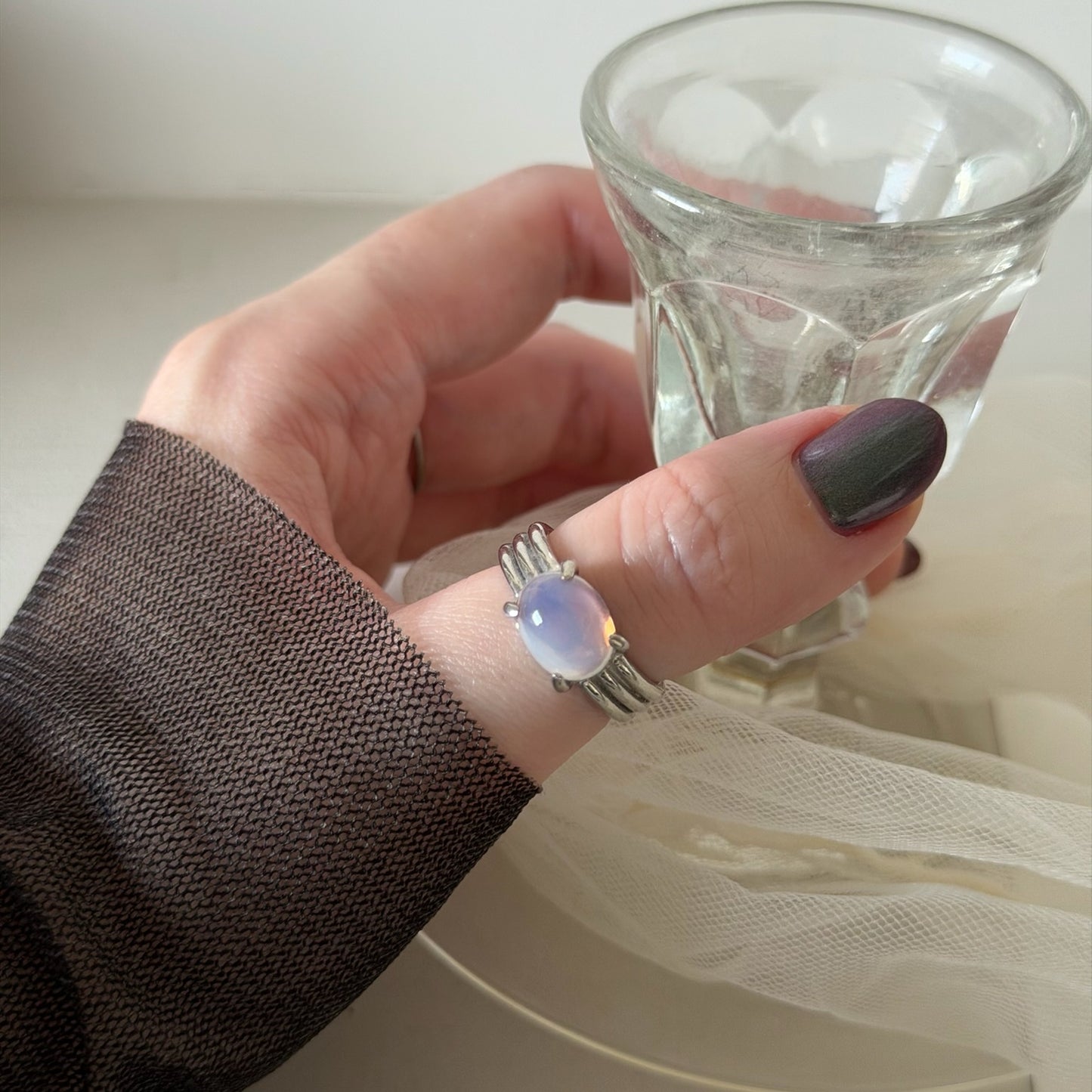 [ vintage purple glass ] trois silver
