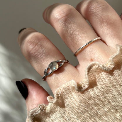 [ labradorite ] spring ring silver
