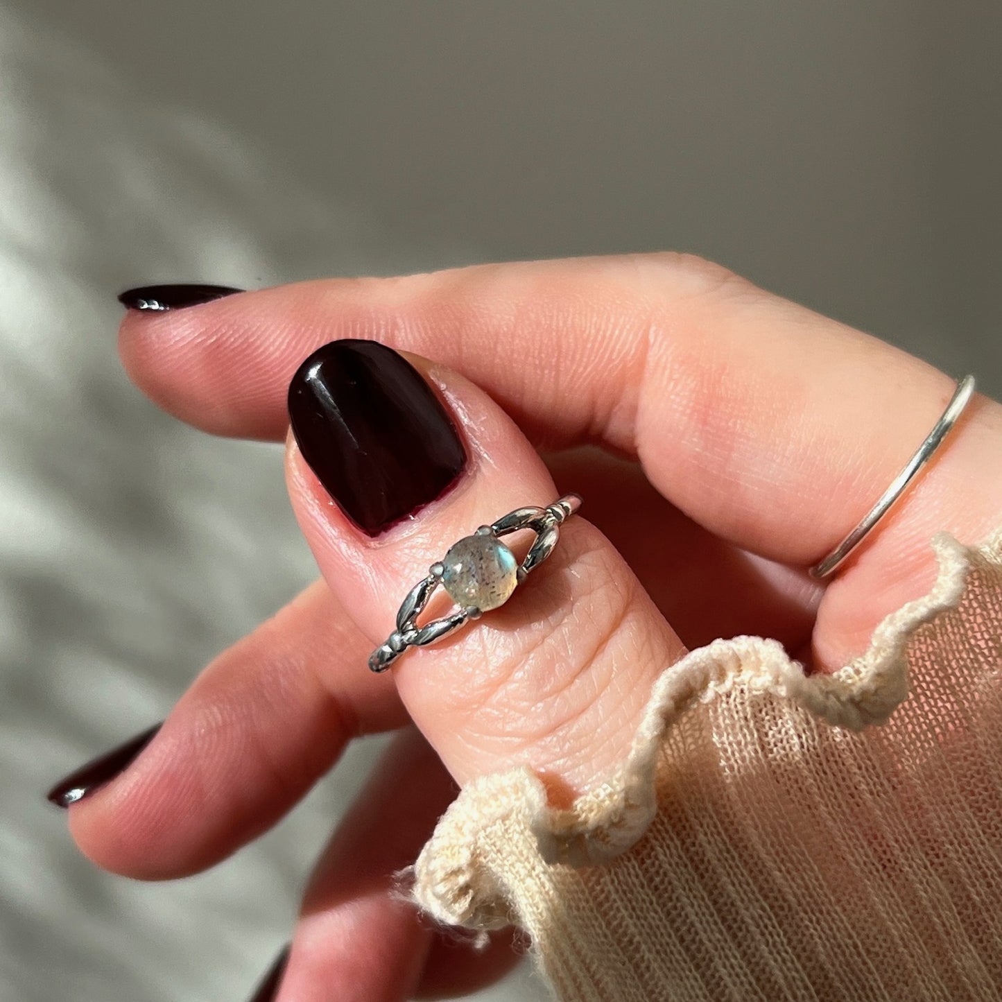 [ labradorite ] spring ring silver