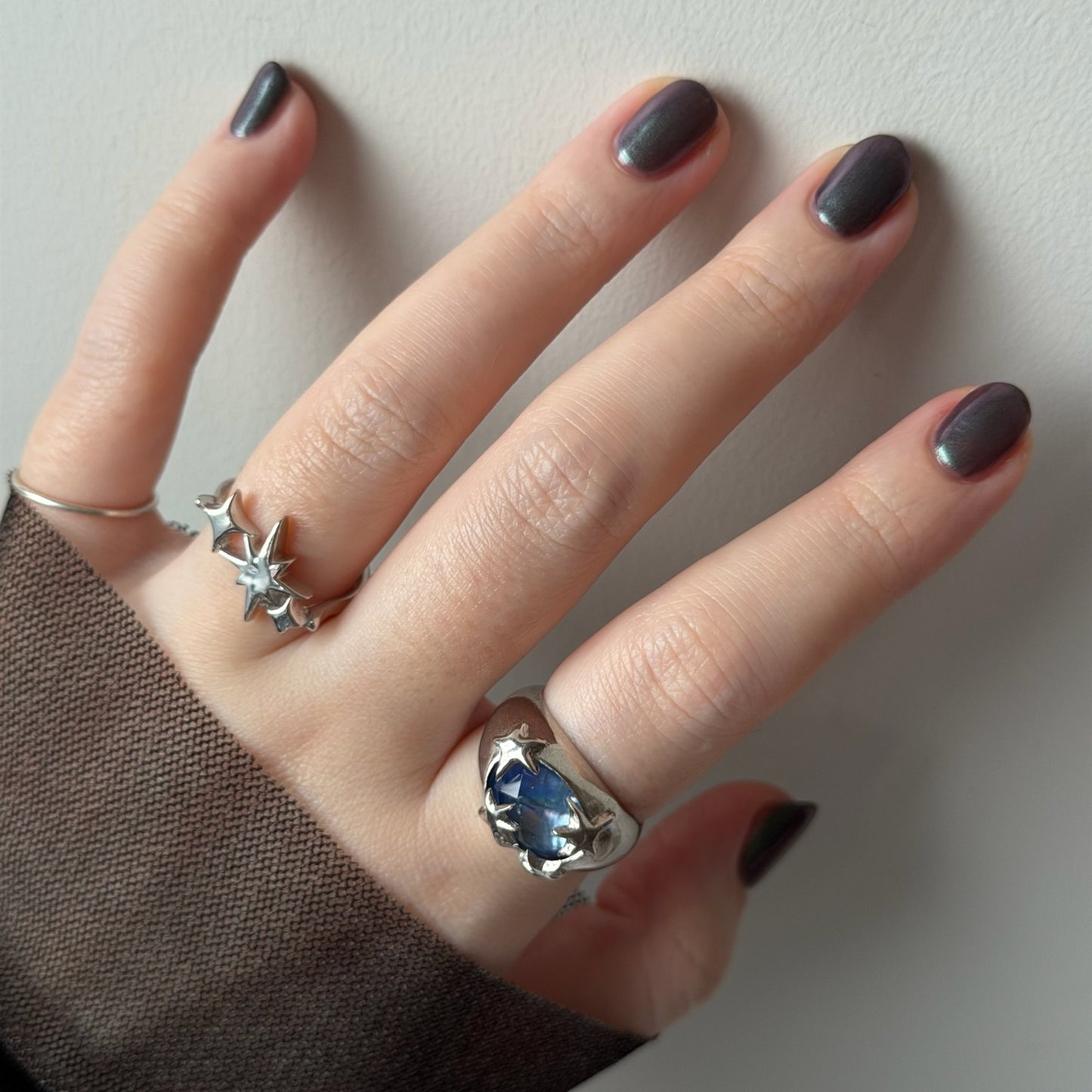 [ lapis lazuli quartz triplet ] twinkle ring silver