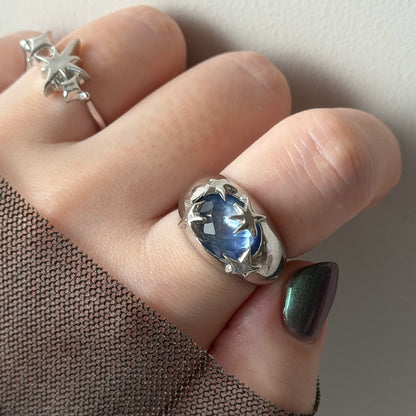 [ lapis lazuli quartz triplet ] twinkle ring silver