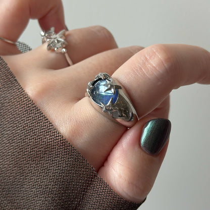 [ lapis lazuli quartz triplet ] twinkle ring silver