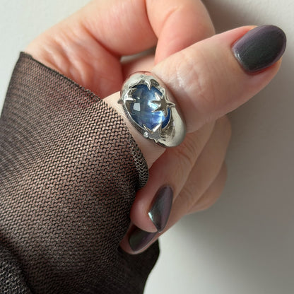 [ lapis lazuli quartz triplet ] twinkle ring silver