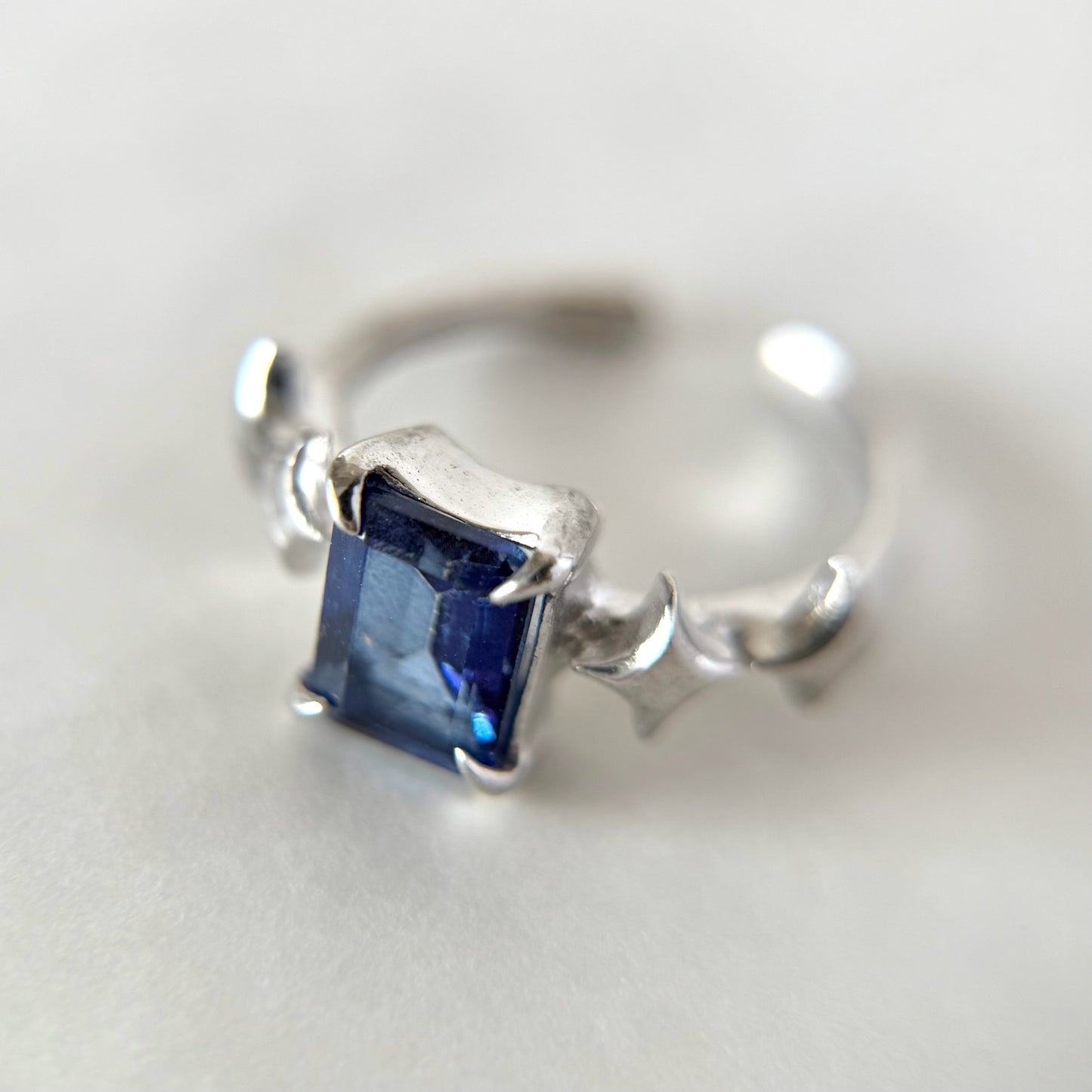 [ blue mystic topaz ] rectangle sparkle silver