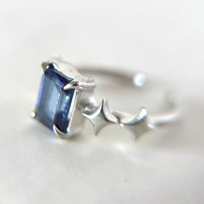 [ blue mystic topaz ] rectangle sparkle silver
