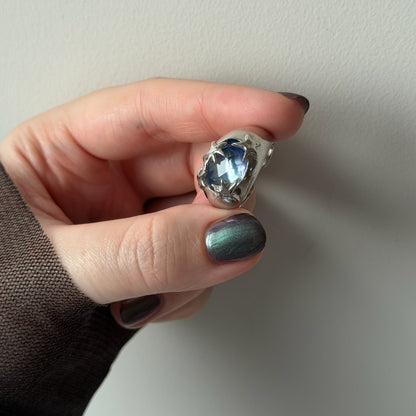 [ lapis lazuli quartz triplet ] twinkle ring silver